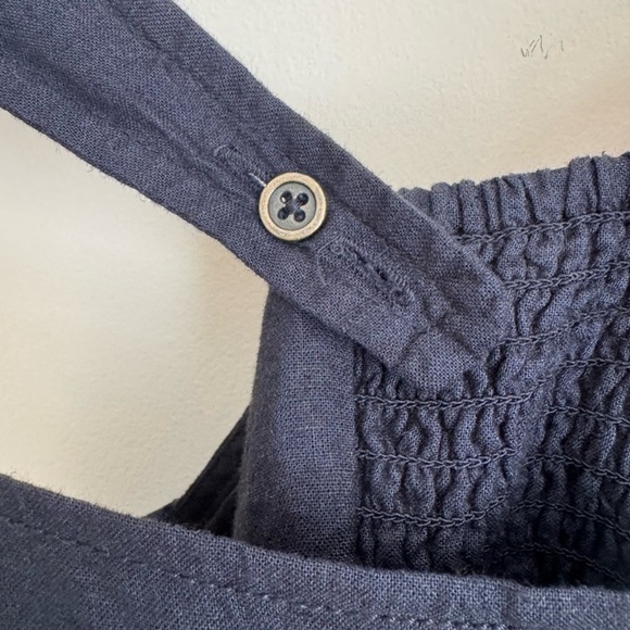 Anthropologie Pilcro Sleeveless Square Neck Linen Midi Dress Small Black - Picture 7 of 9